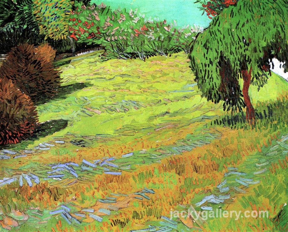 Sunny Lawn in a Public Park, Van Gogh painting